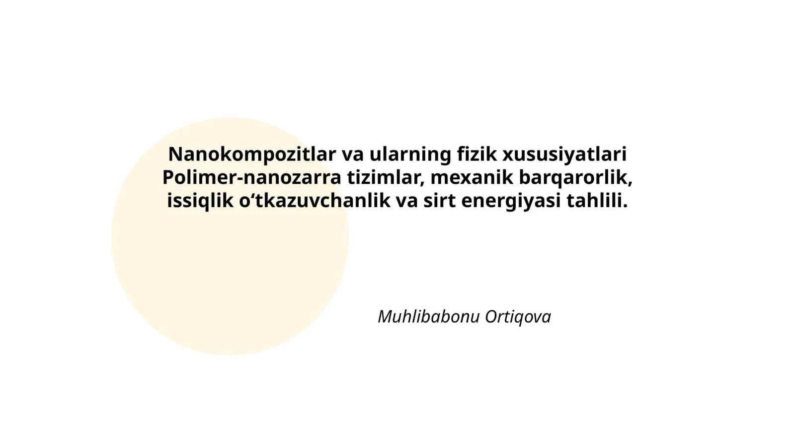 Nanokompozitlar va ularning fizik xususiyatlari