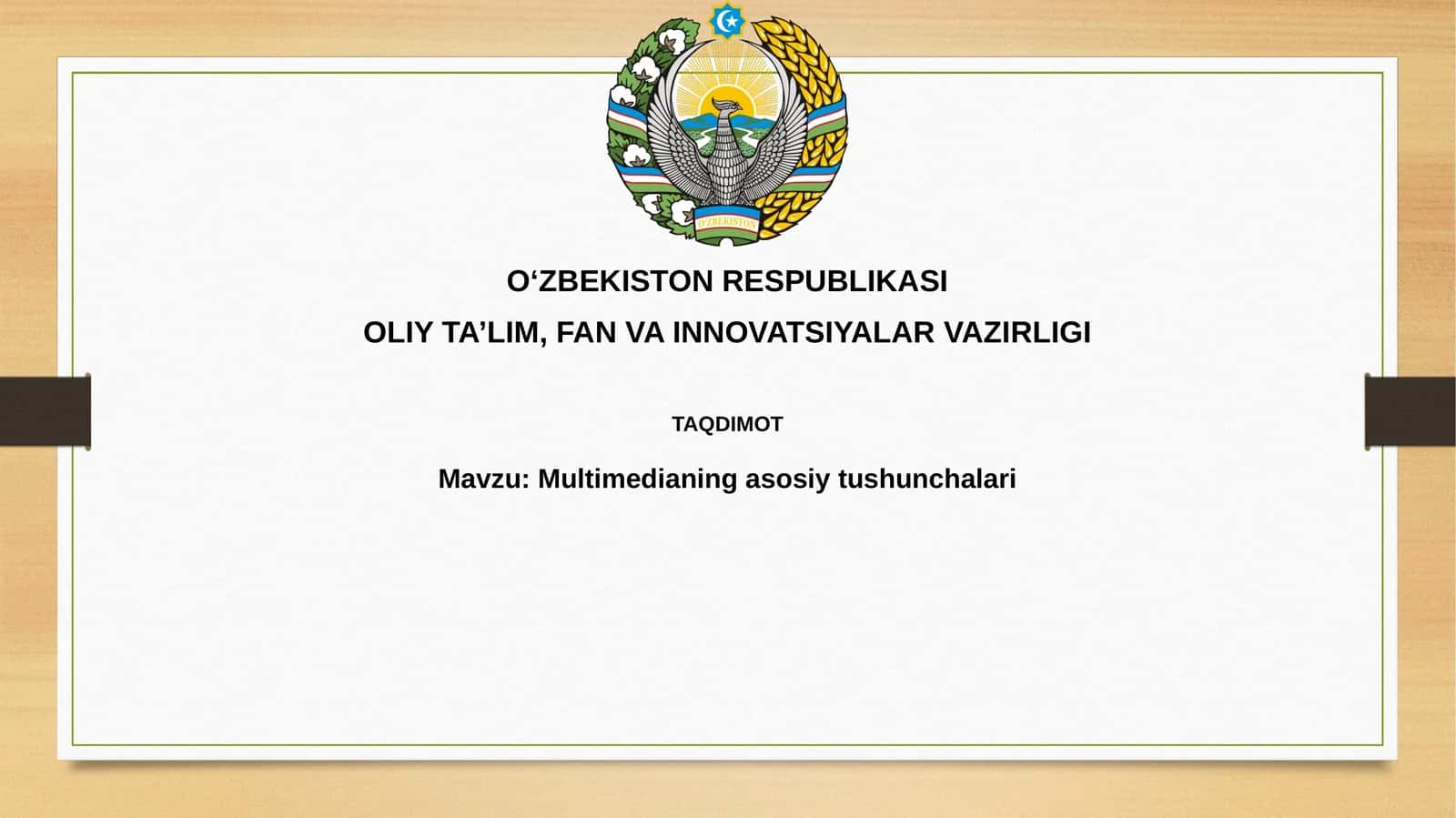 Multimedianing asosiy tushunchalari