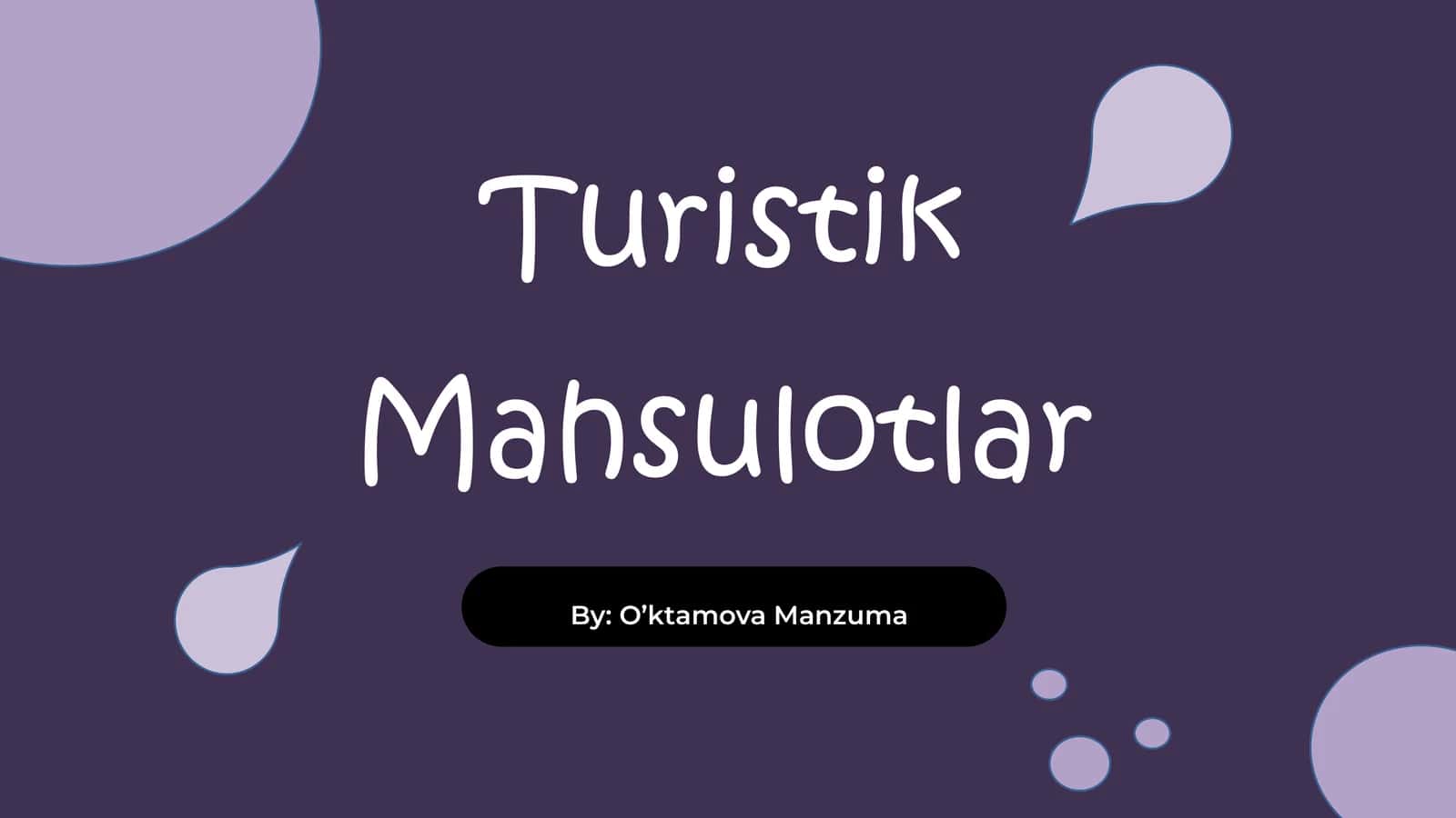 Turistik Mahsulotlar