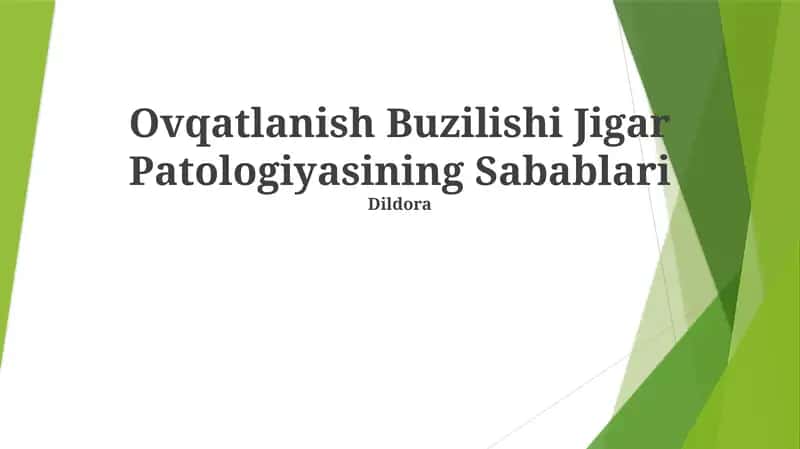 Ovqatlanish Buzilishi Jigar Patologiyasining Sabablari