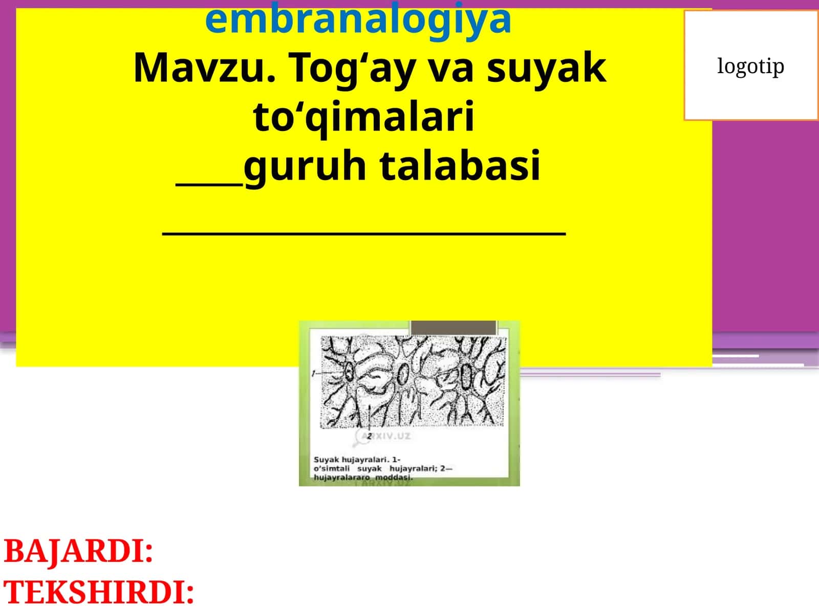 Gistalogiya, Sitologiya va Embranalogiya