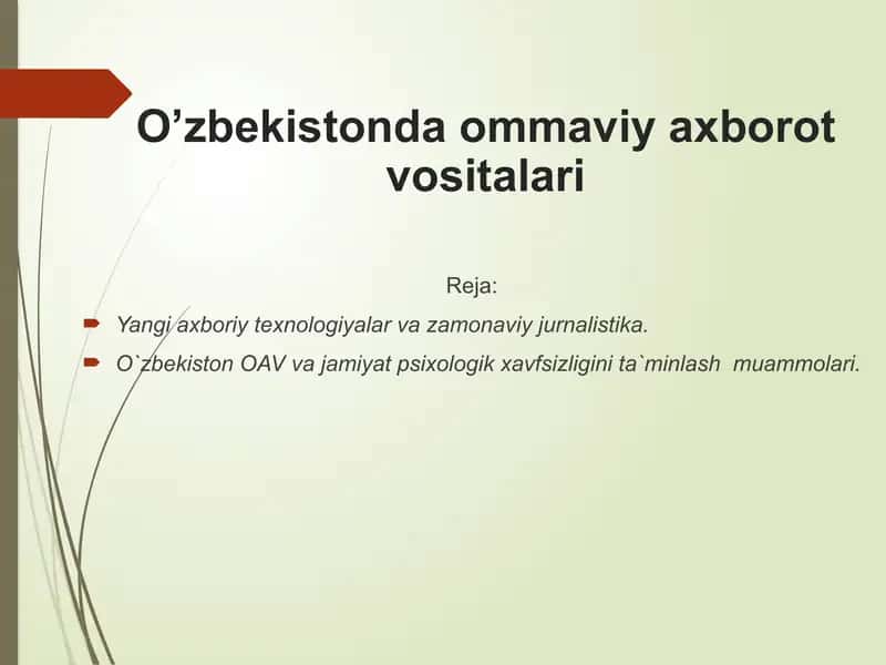 O’zbekistonda ommaviy axborot vositalari