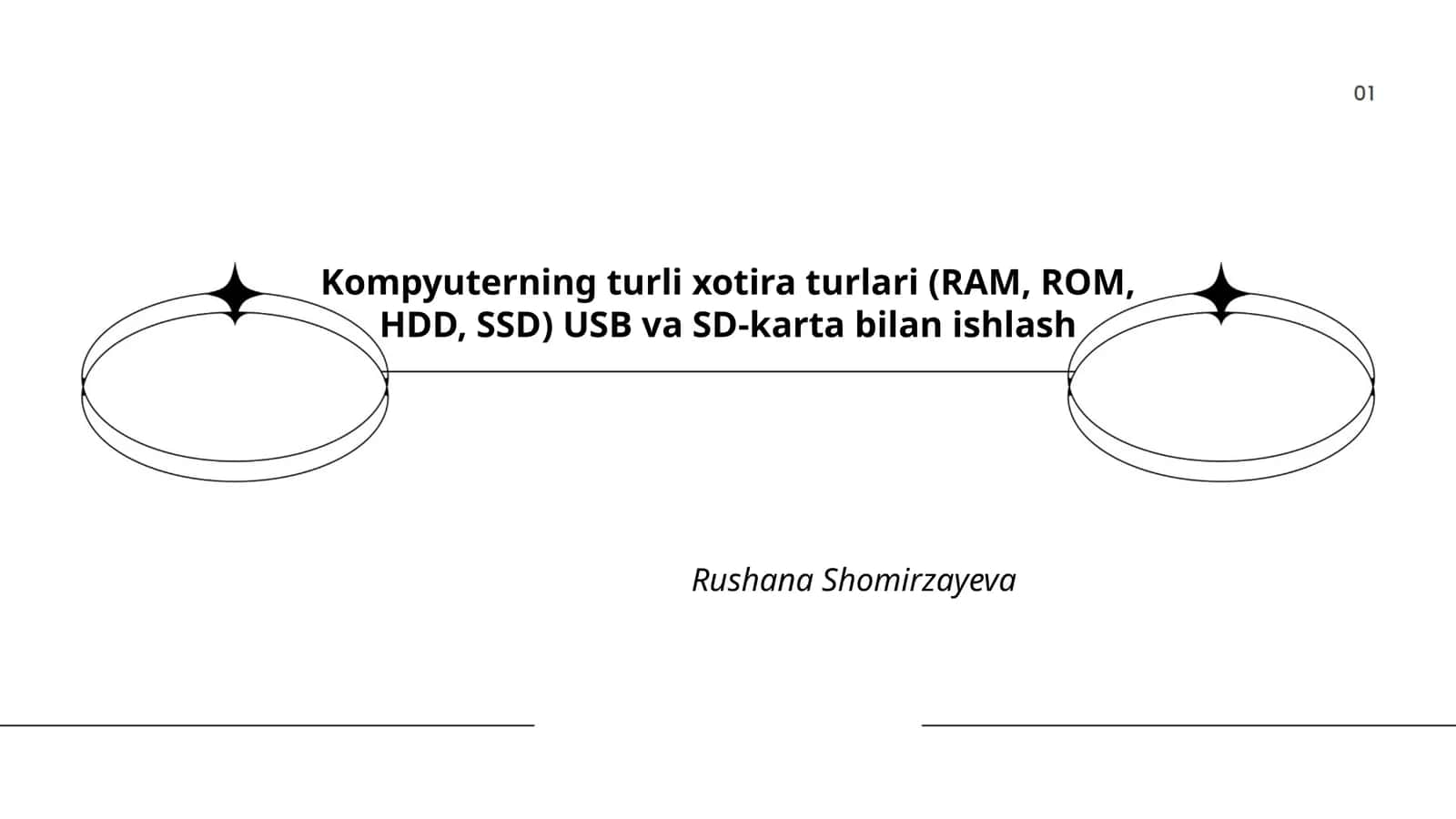 Kompyuterning turli xotira turlari (RAM, ROM, HDD, SSD) USB va SD-karta bilan ishlash