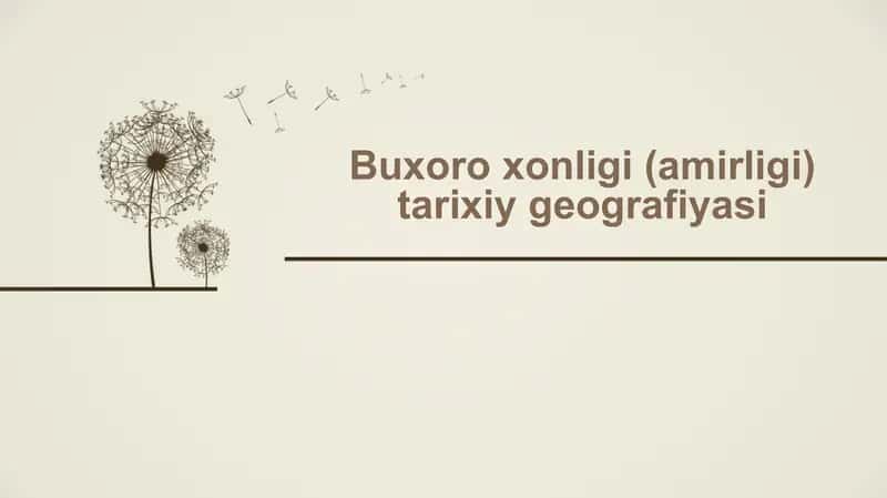 Buxoro xonligi (amirligi) tarixiy geografiyasi