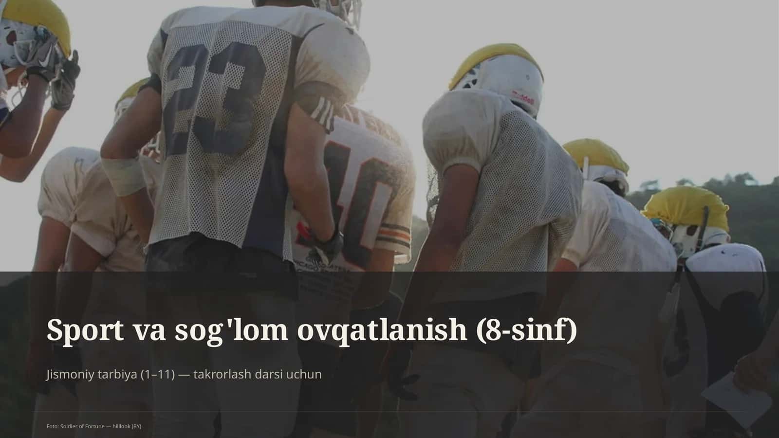 Sport va sog'lom ovqatlanish (8-sinf)