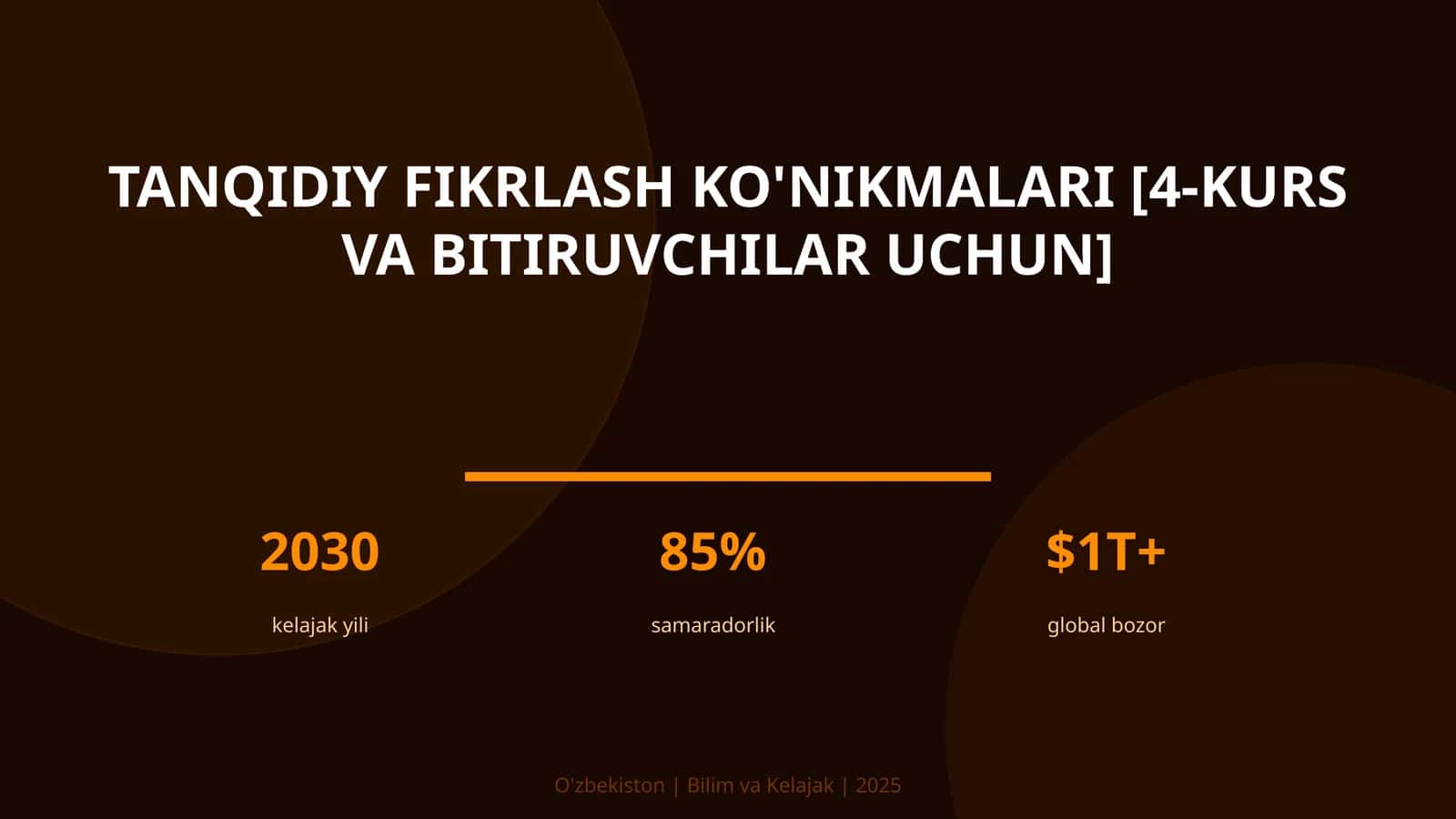 Tanqidiy fikrlash ko'nikmalari [4-kurs va bitiruvchilar uchun]