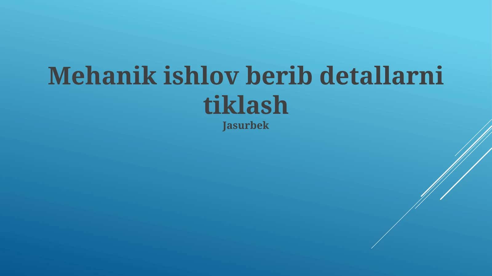 Mexanikaviy Tiklash