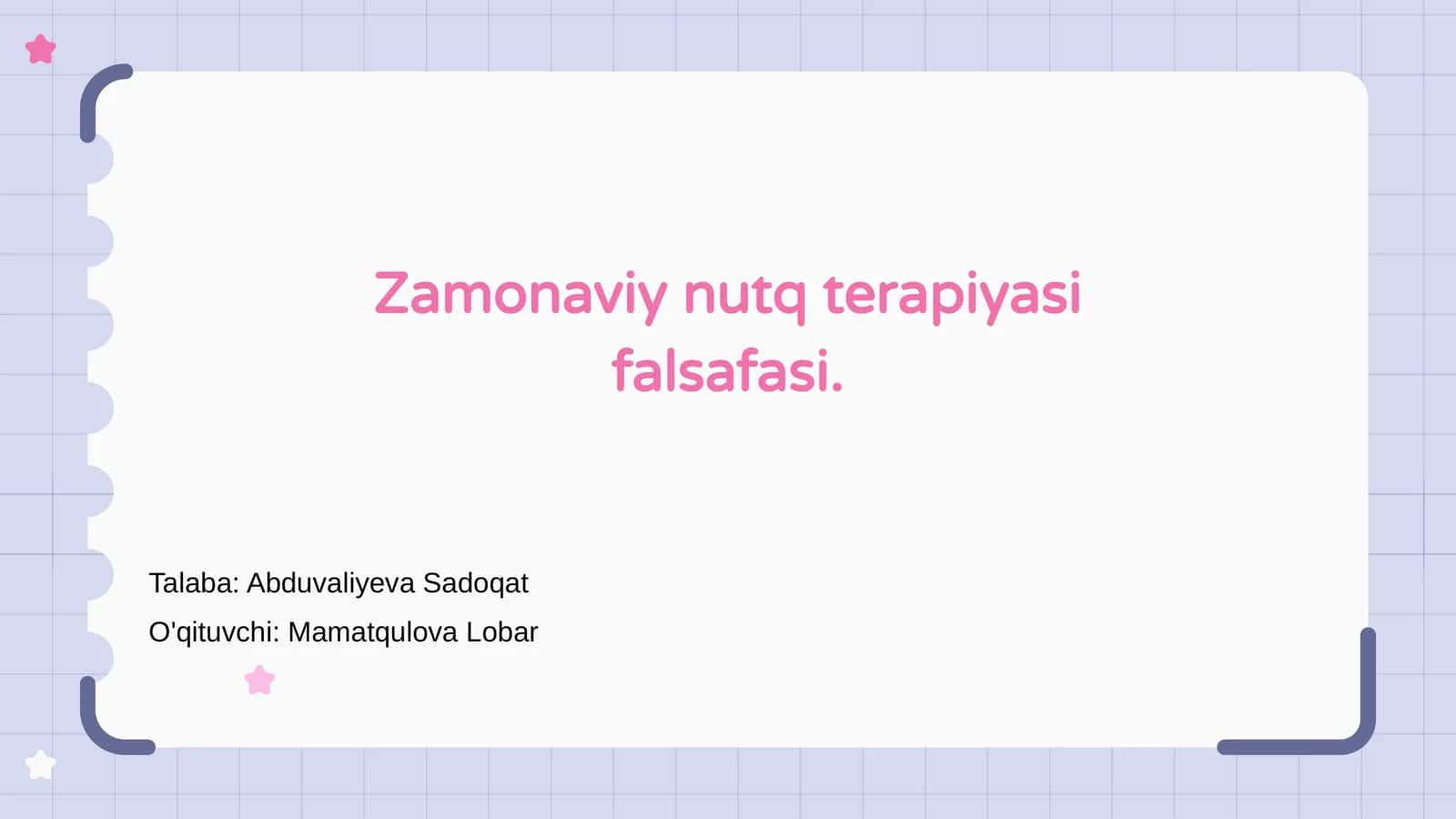 Zamonaviy nutq terapiyasi falsafasi