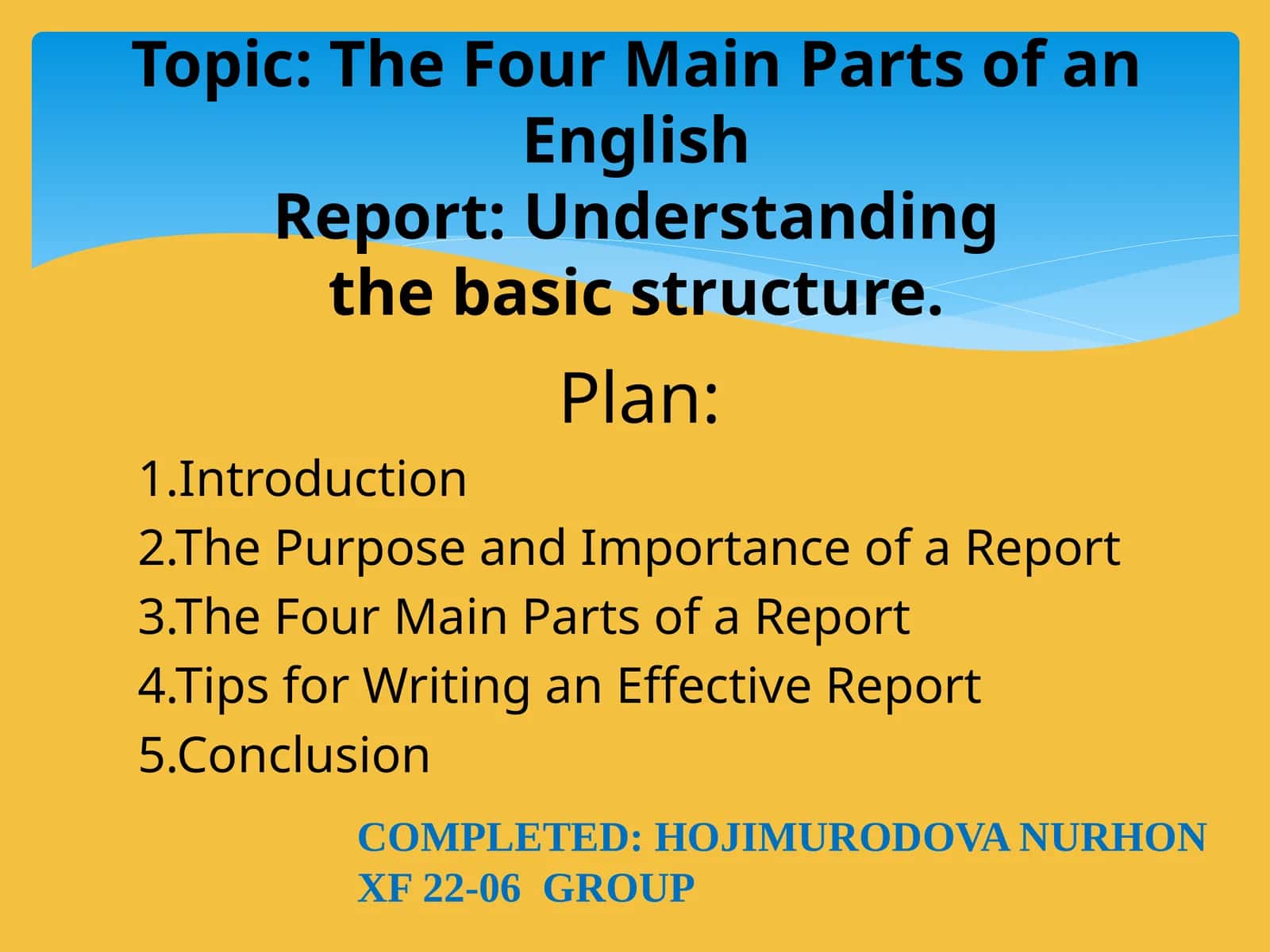 The Four Main Parts of an English Report: Understanding the basic structure