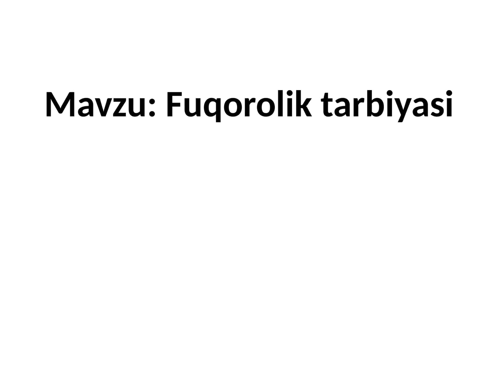 Fuqorolik tarbiyasi