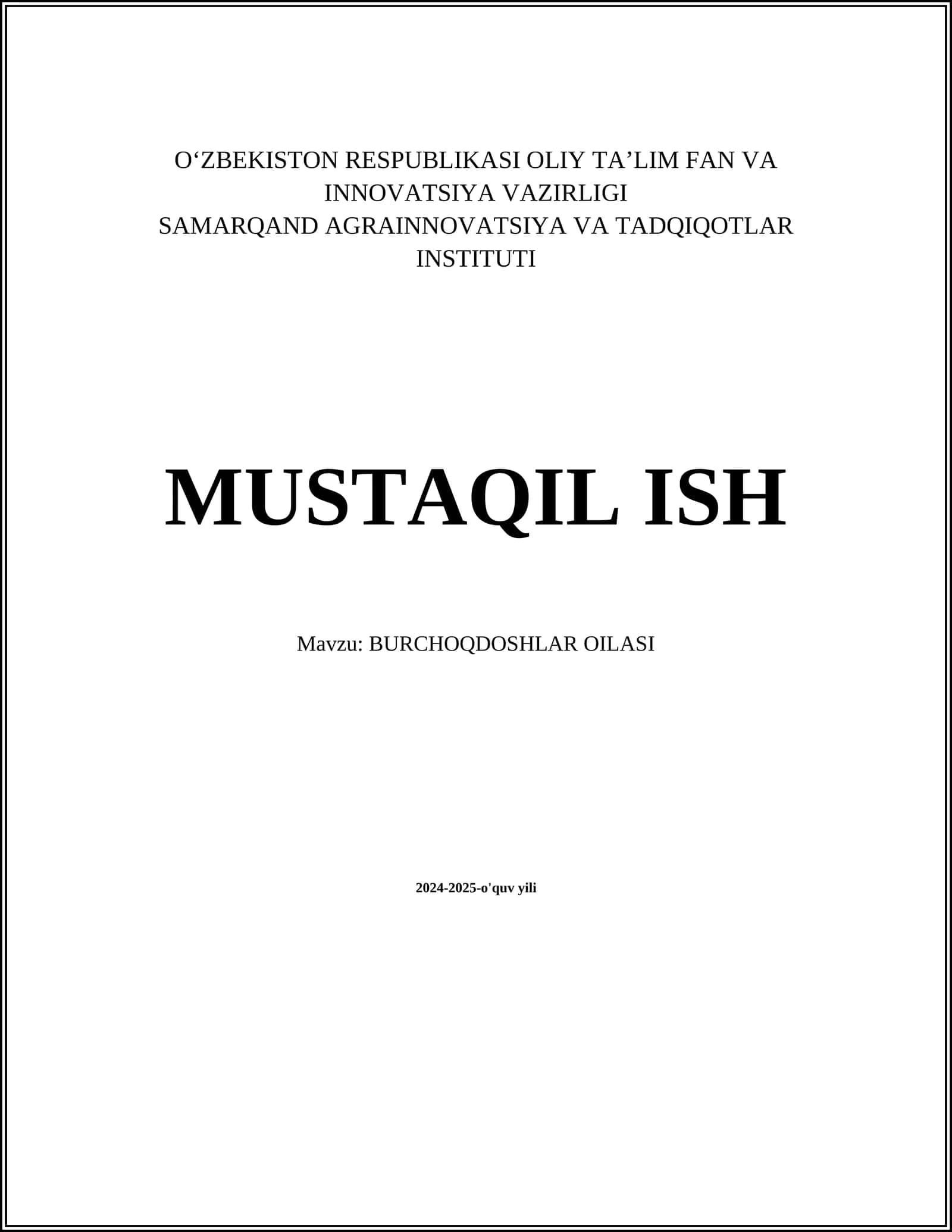 BURCHOQDOSHLAR OILASI