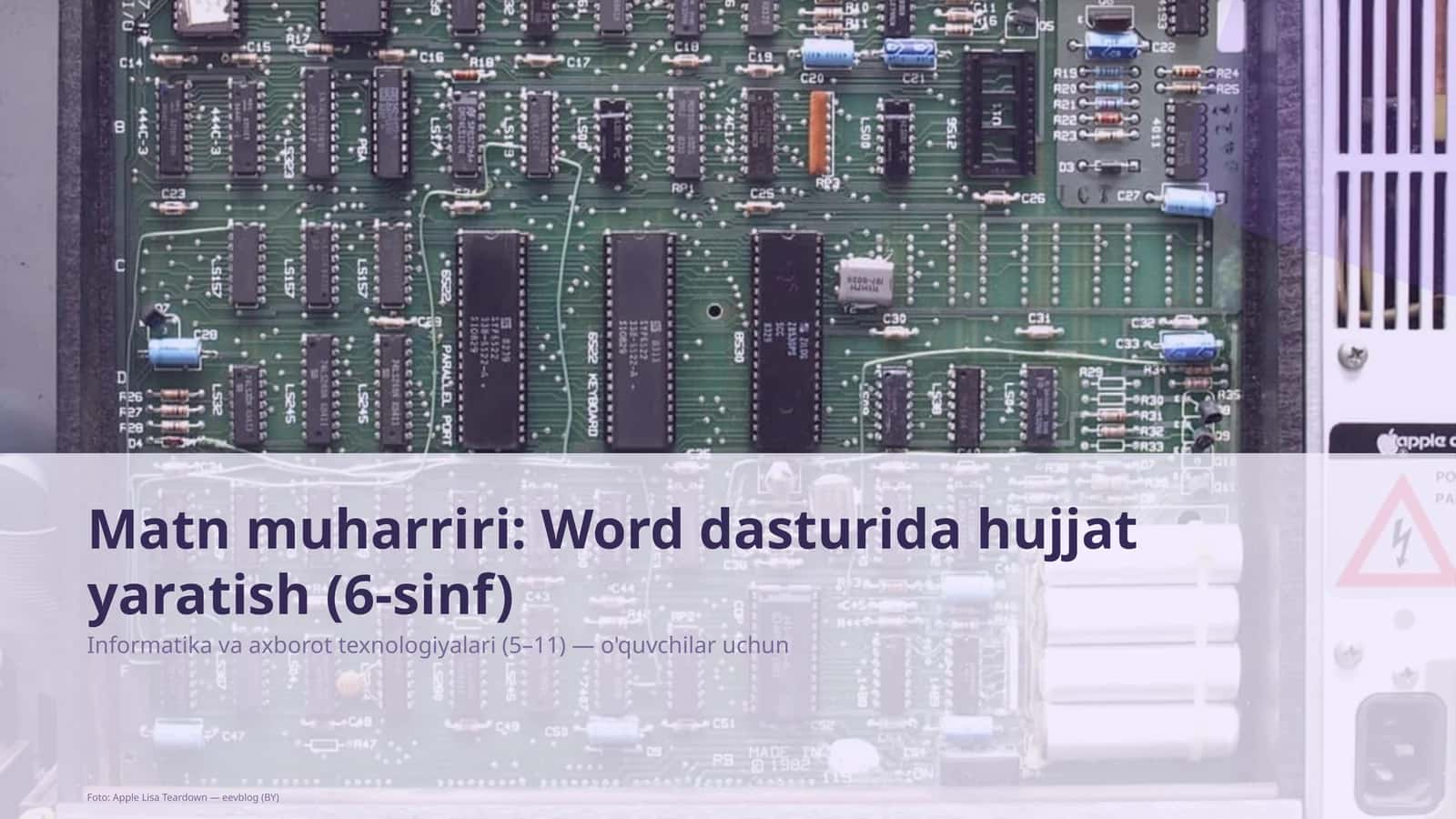 Word dasturida hujjat yaratish (6-sinf)