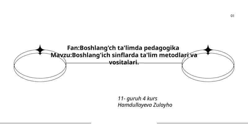 Boshlang'ich sinflarda ta'lim metodlari va vositalari