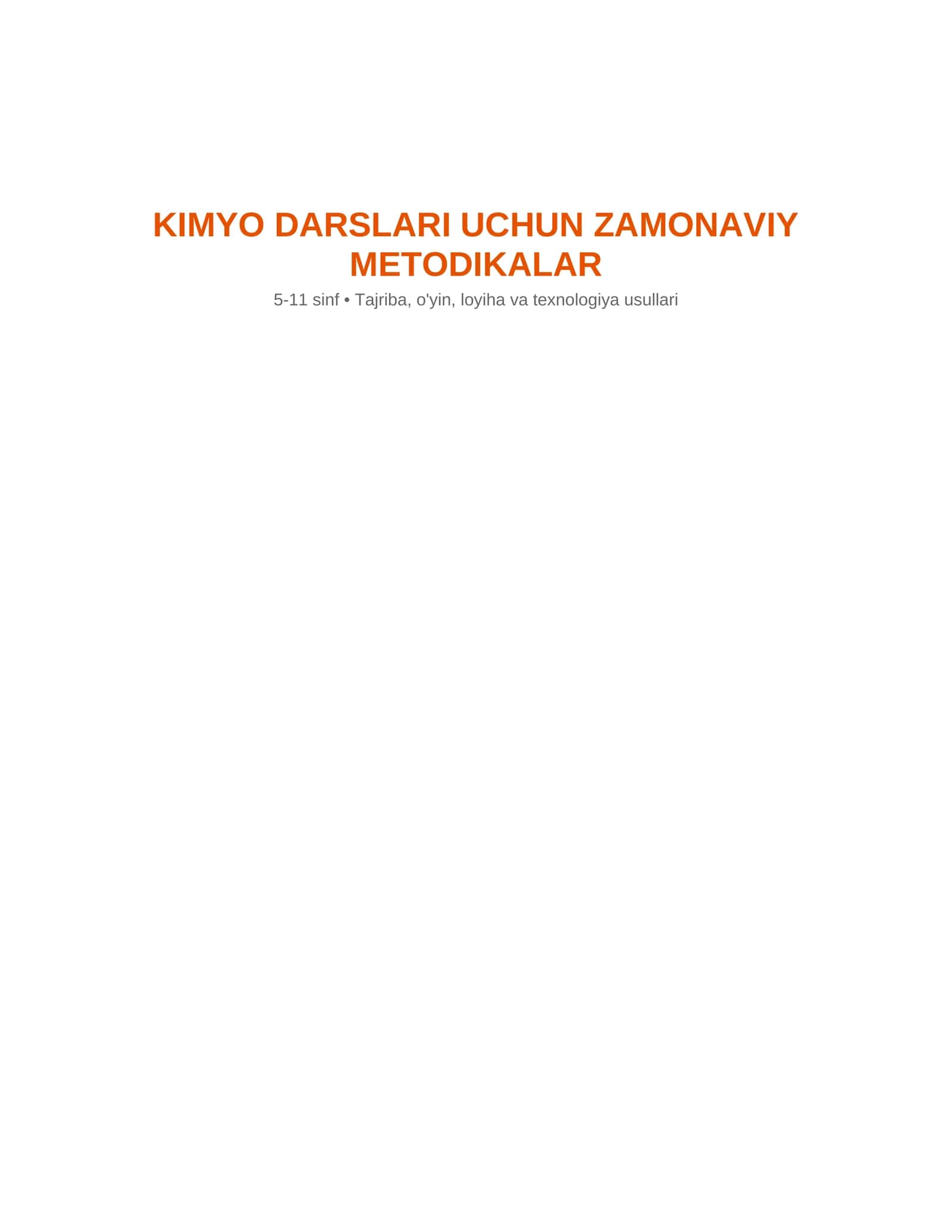 ZAMONAVIY METODIKALAR