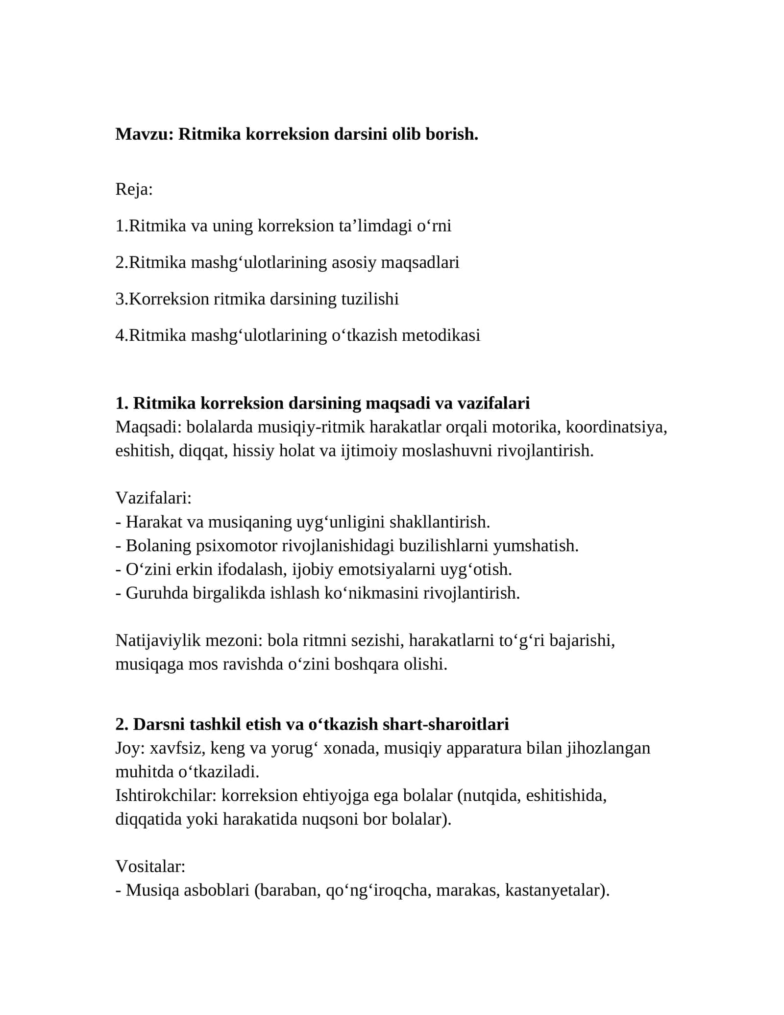 Ritmika korreksion darsi