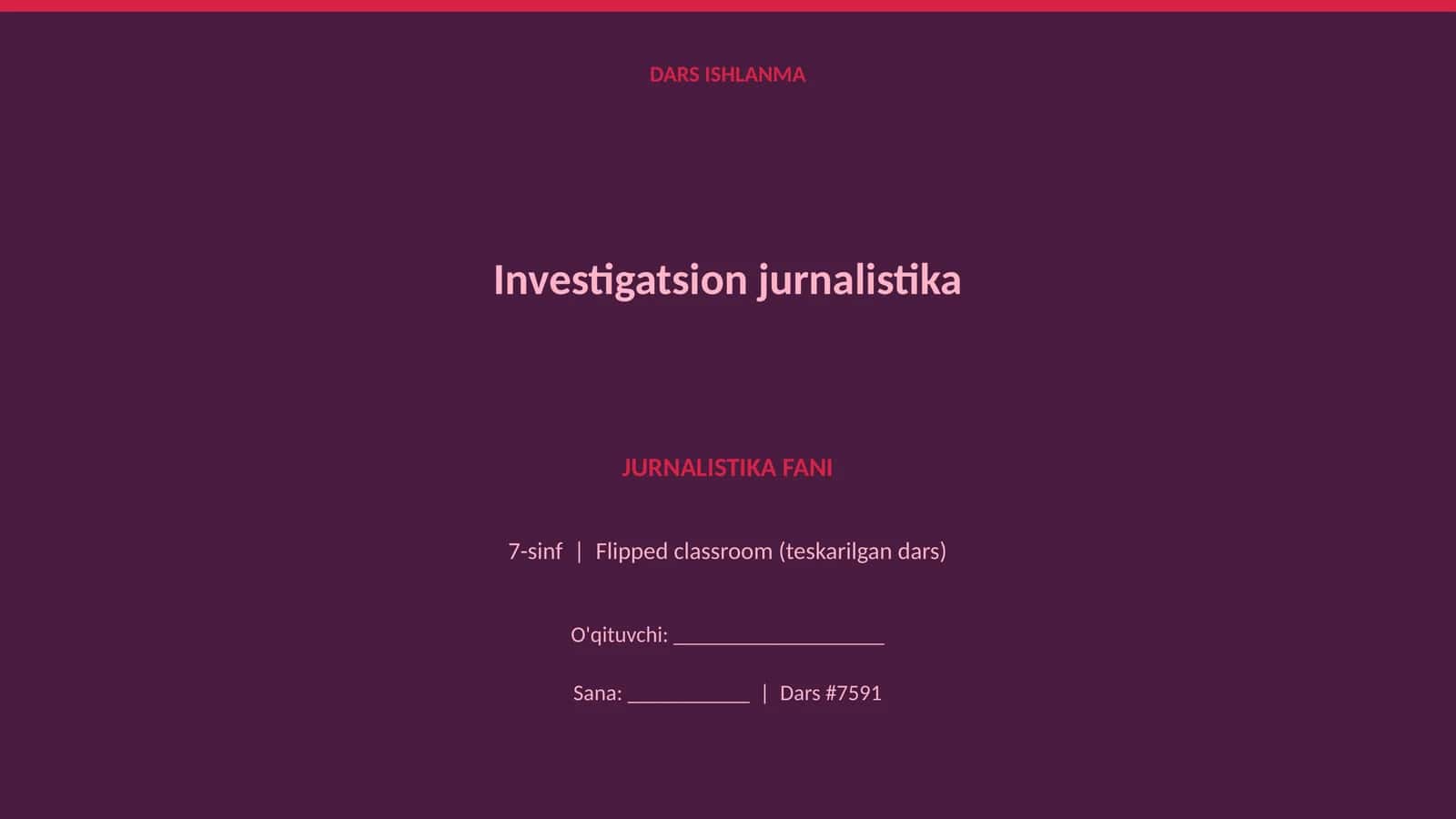Investigatsion jurnalistika