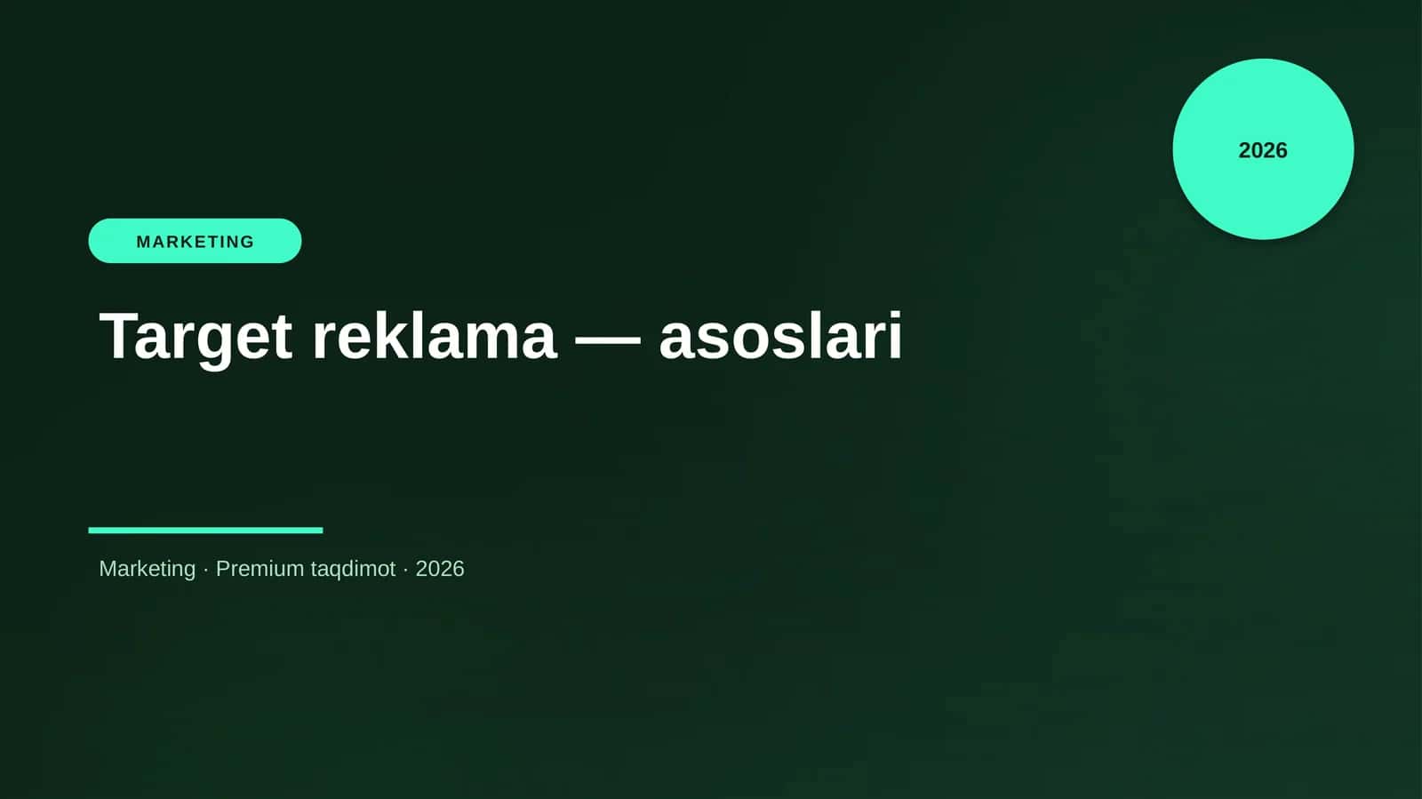 Target reklama — asoslari