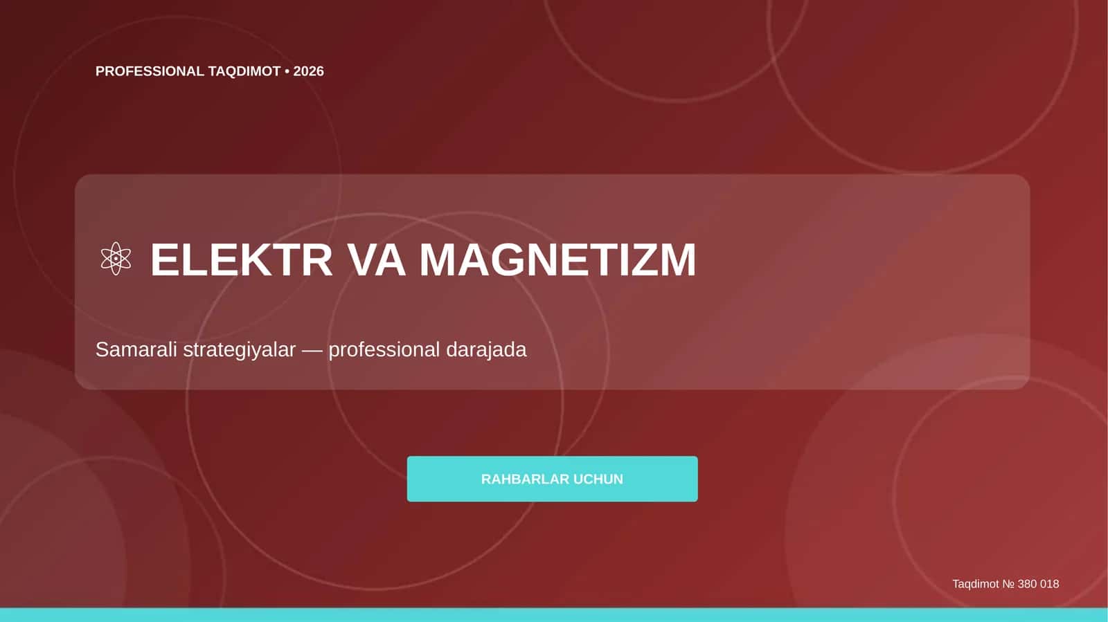 Elektr va magnetizm: samarali strategiyalar (professional darajada) [rahbarlar uchun]