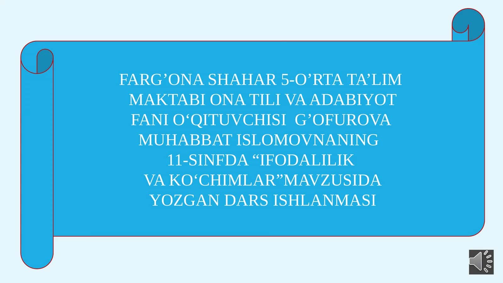 11-sinf Ona tili fanidan Ifodalilik va ko'chimlar mavzuda dars taqdimoti