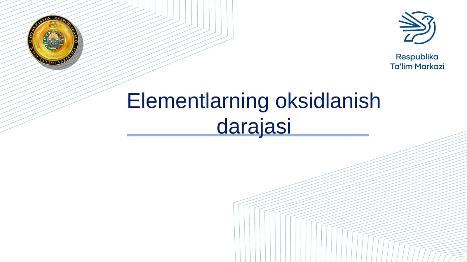 Elementlarning oksidlanish darajasi
