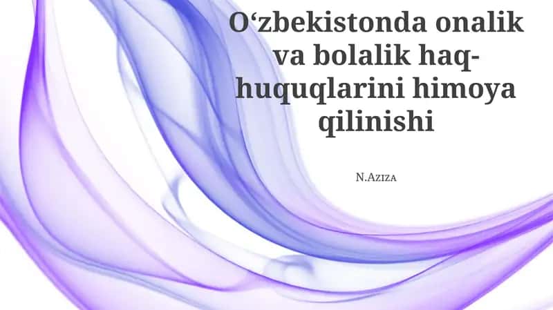 Bolalar Salomatligi va Oziqlanishi