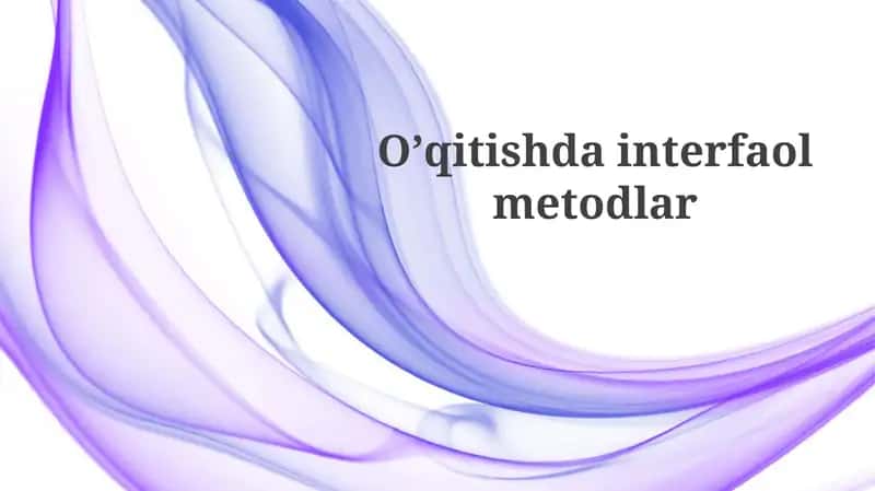 Oʼqitishdainterfaolmetodlar