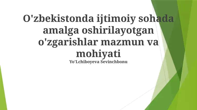Asosiy Ijtimoiy Islohotlar va Ularning Ta'siri