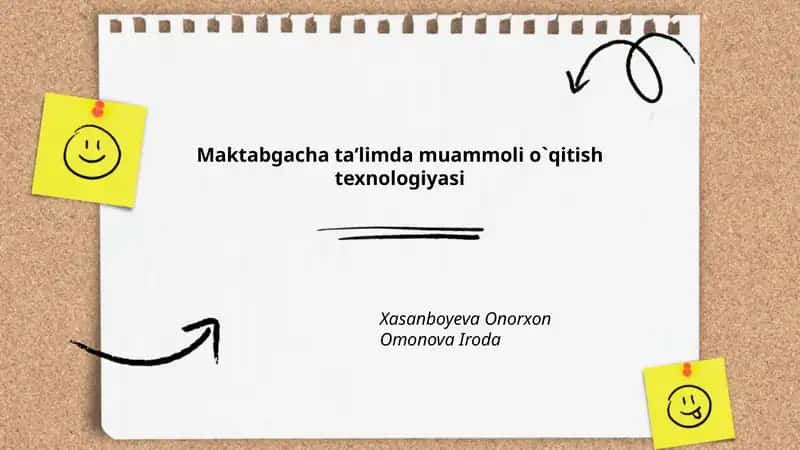 Maktabgacha ta’limda muammoli o`qitish texnologiyasi