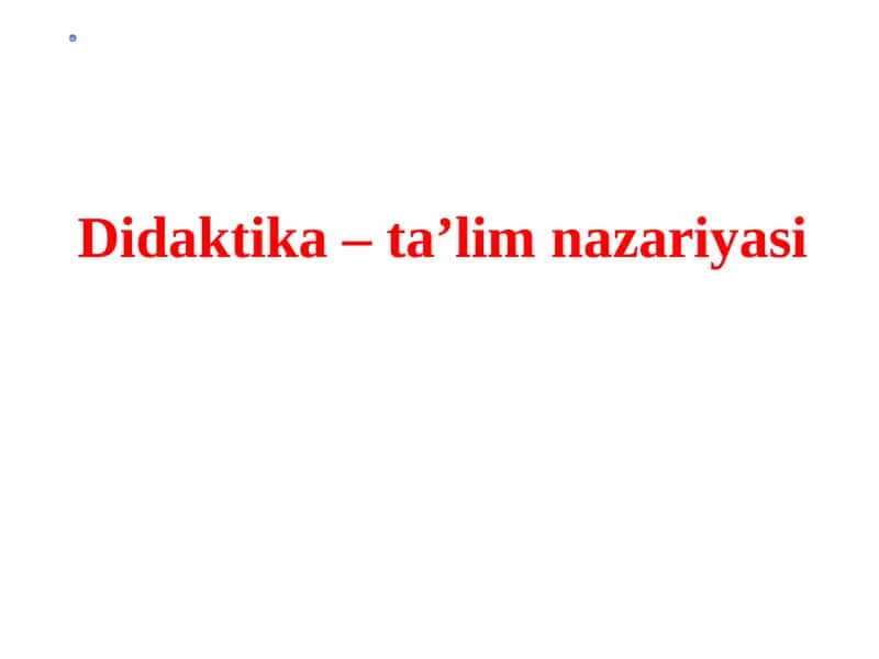 Umumiy pedagogika