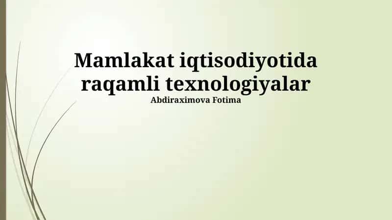 Raqamli Iqtisodiyot