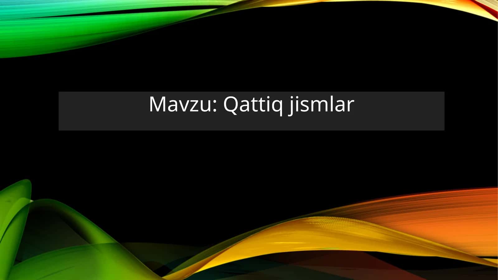 Qattiqjismlar