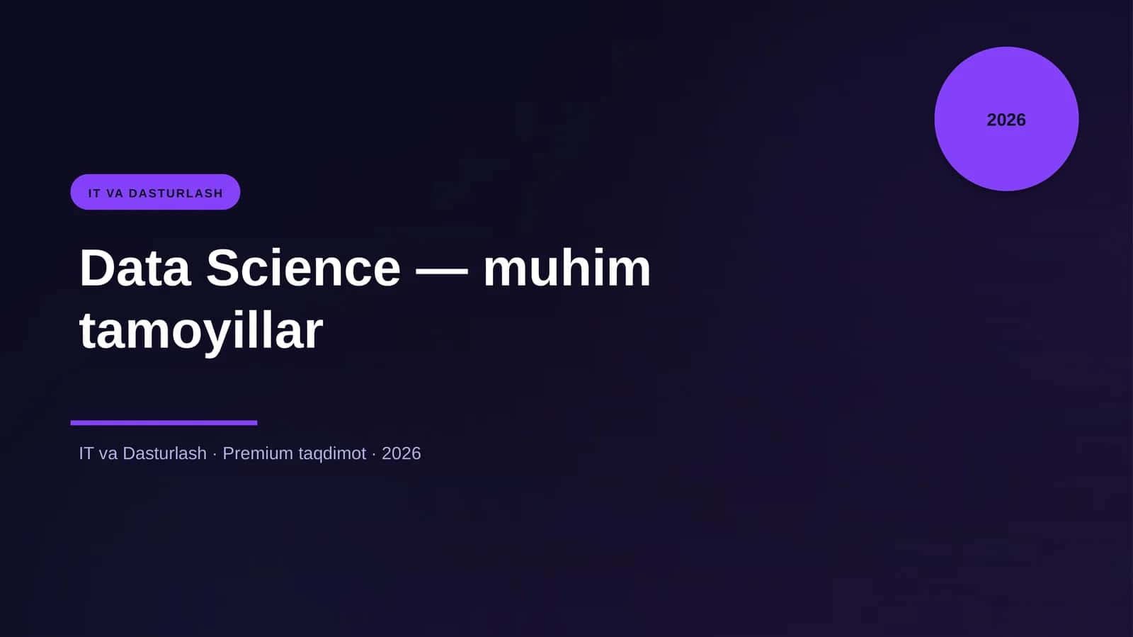 Data Science — muhim tamoyillar