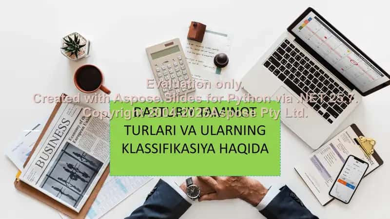 Dasturiy ta’minot turlari va ularning klassifikatsiyasi haqidagi prezentatsiya