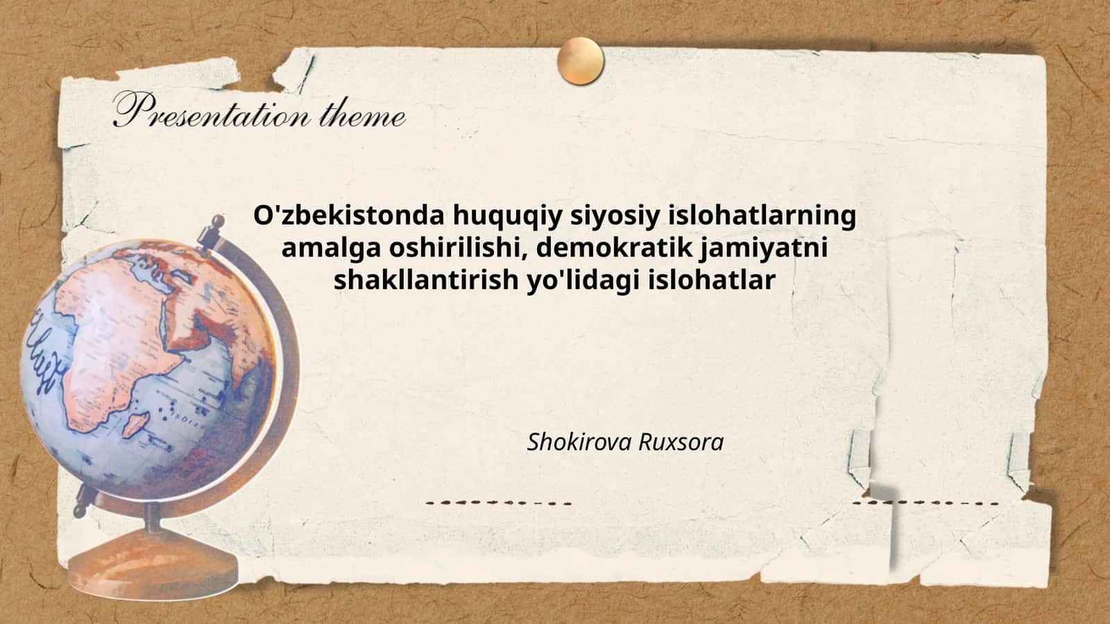 O'zbekistonda huquqiy siyosiy islohatlarning amalga oshirilishi