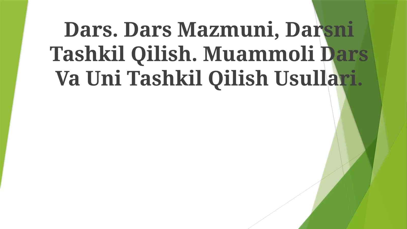 Dars Mazmuni