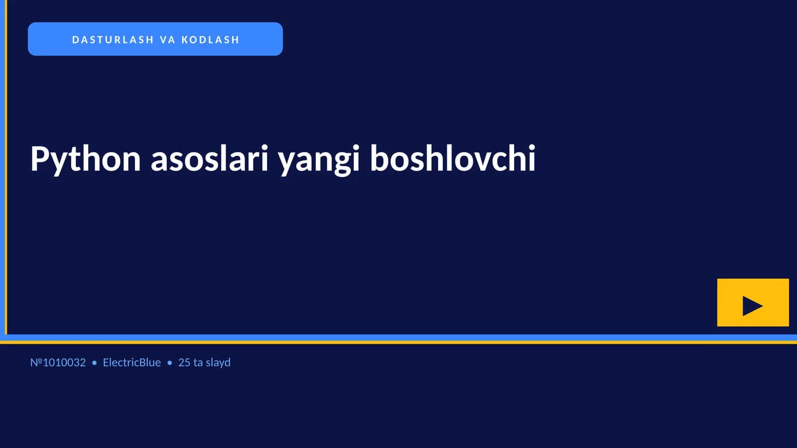 Python asoslari yangi boshlovchi