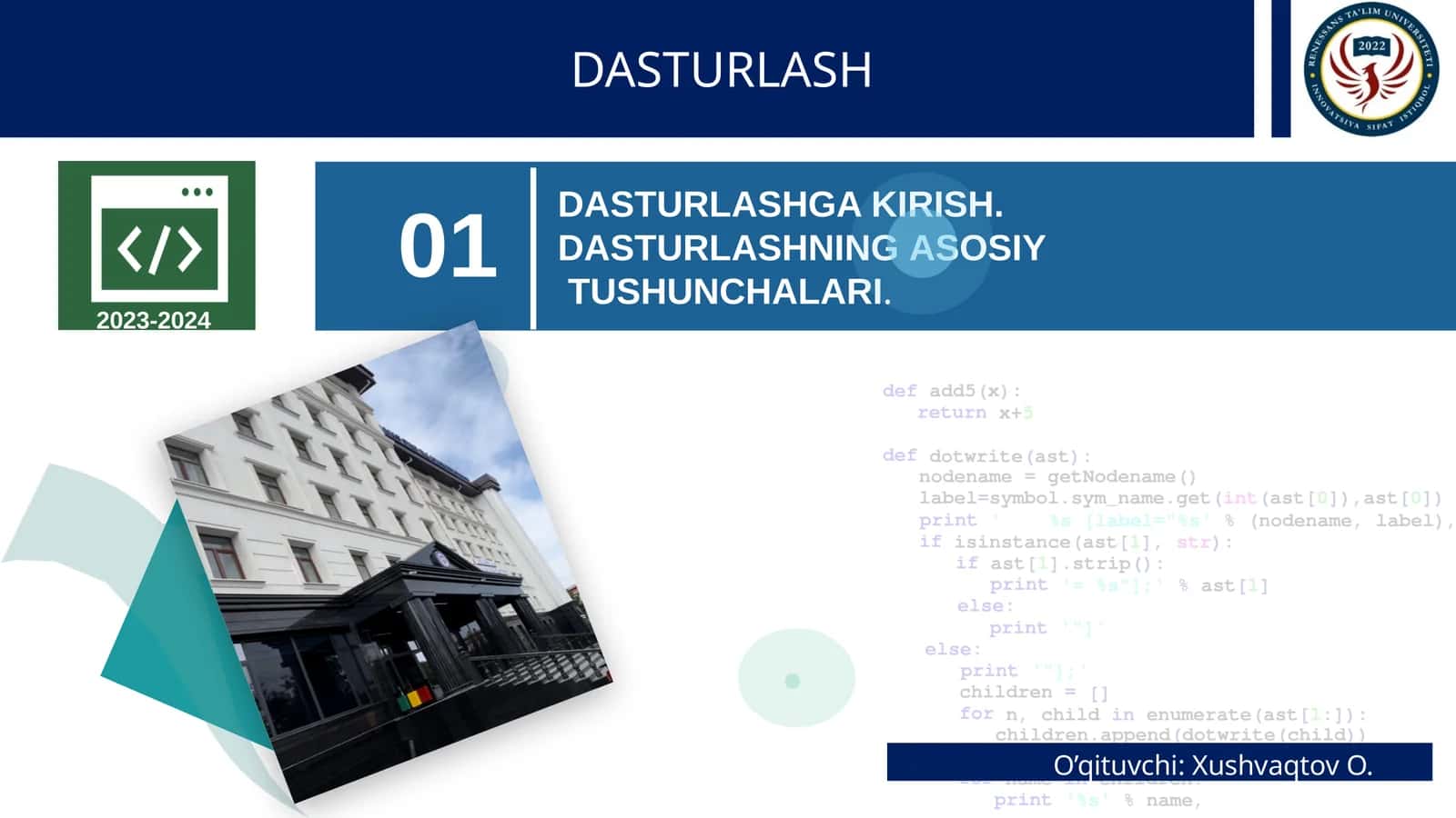 Dasturlashga kirish