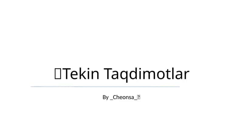 Tekin Taqdimotlar