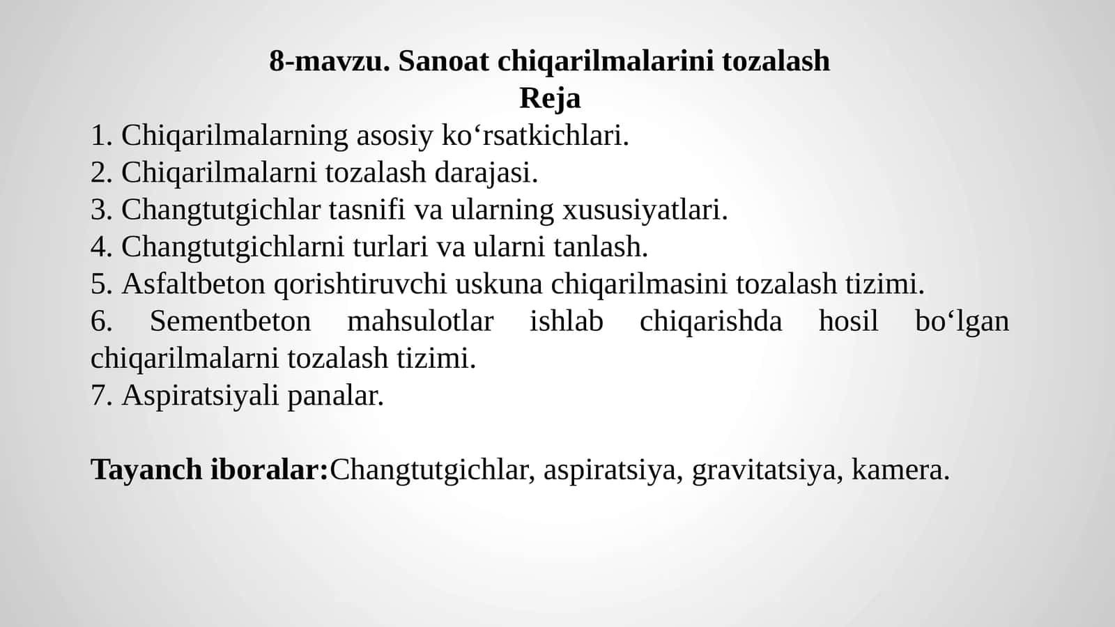 Sanoat chiqarilmalarini tozalash