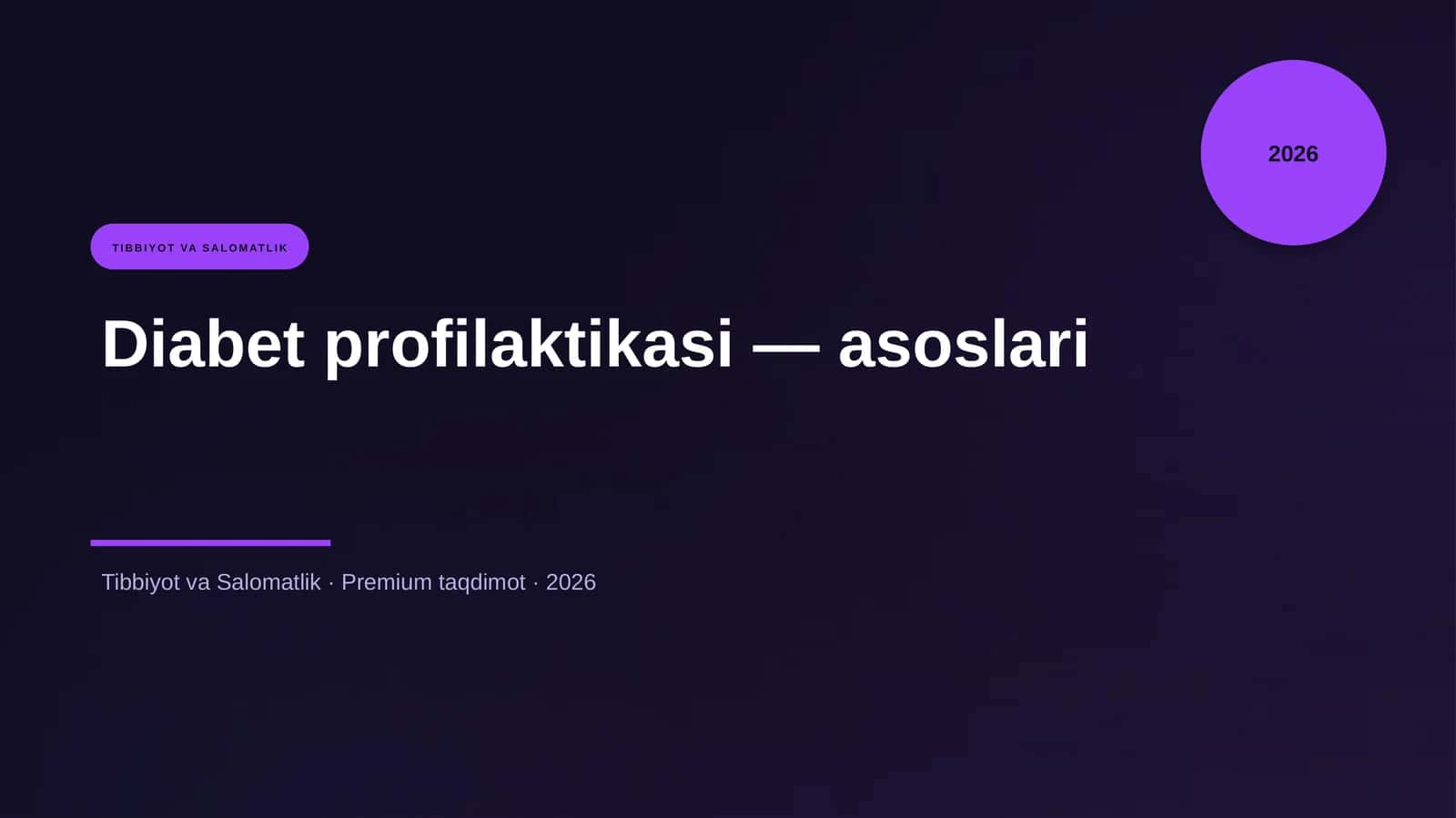 Diabet profilaktikasi — asoslari