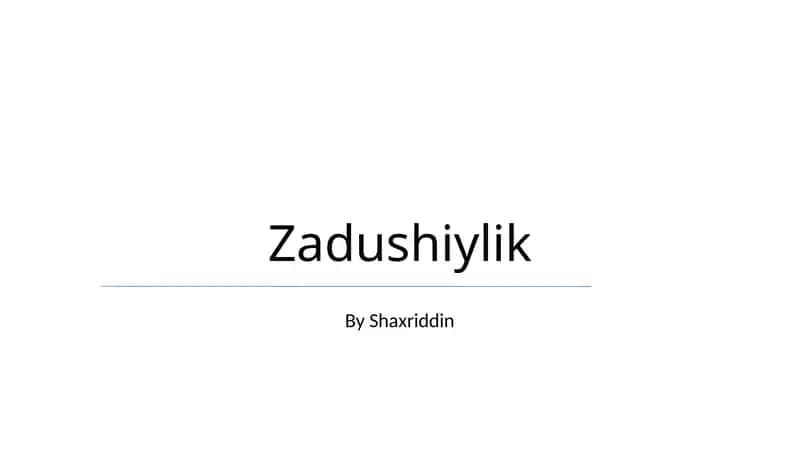 Zadushiylik