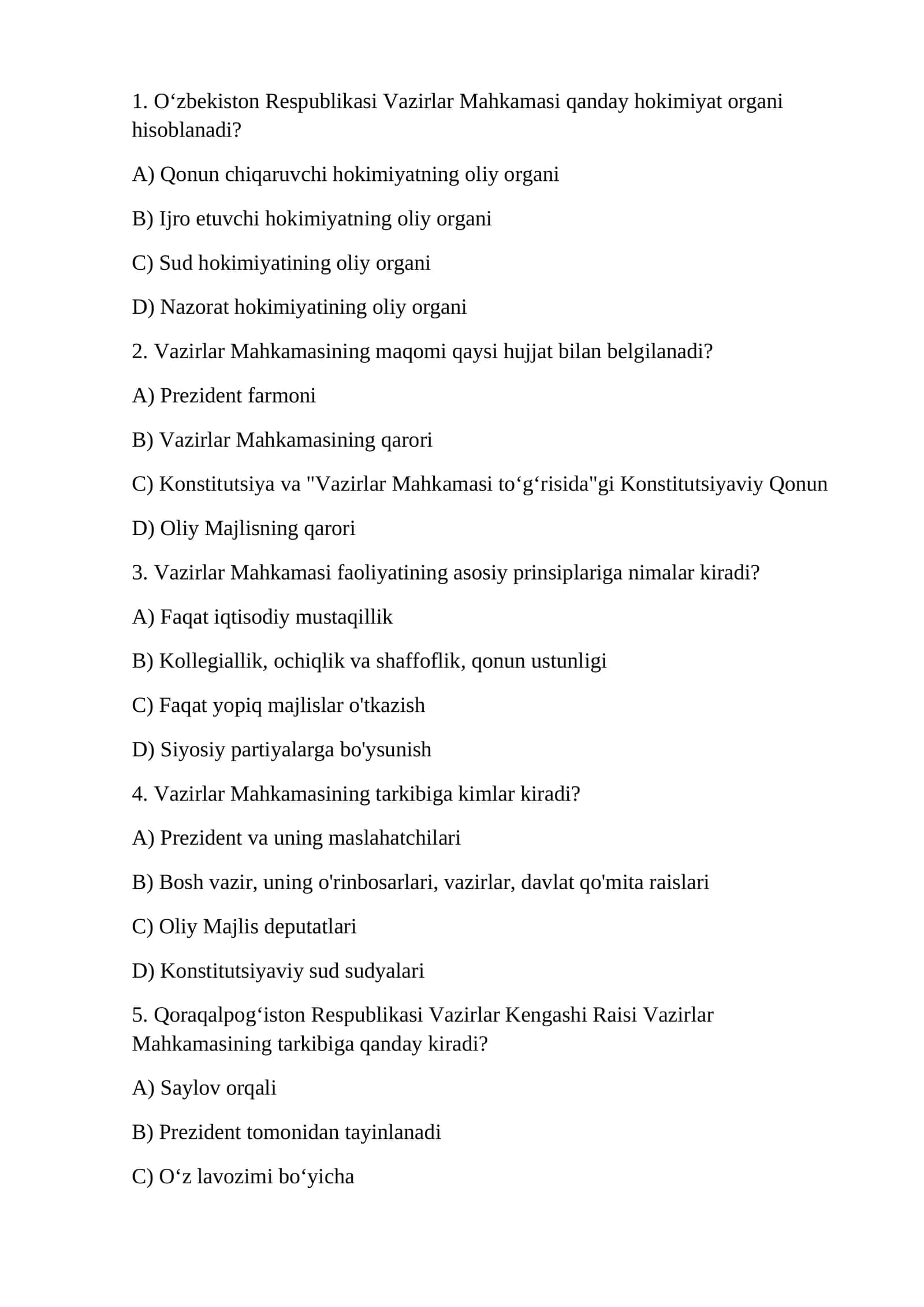 Oʻzbekiston Respublikasi Vazirlar Mahkamasi