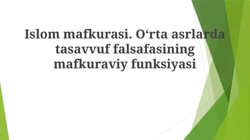 Islom mafkurasi
