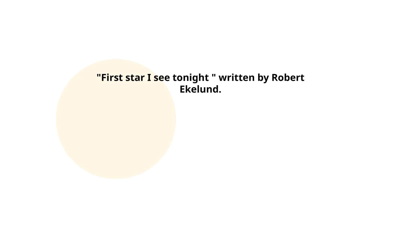 First Star I See Tonight