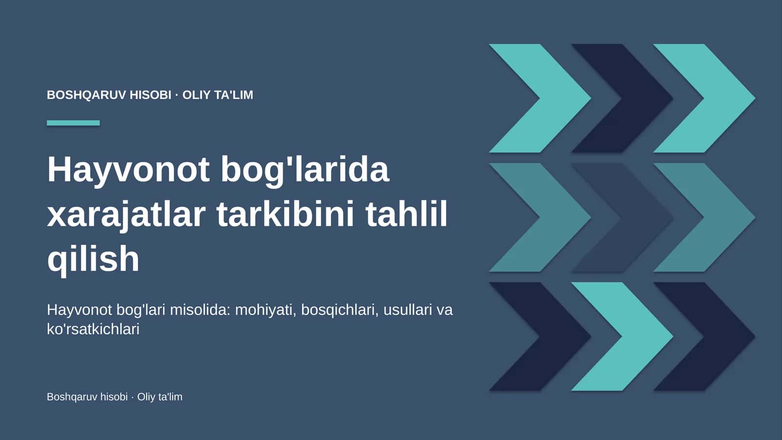 Hayvonot bog'larida xarajatlar tarkibini tahlil qilish