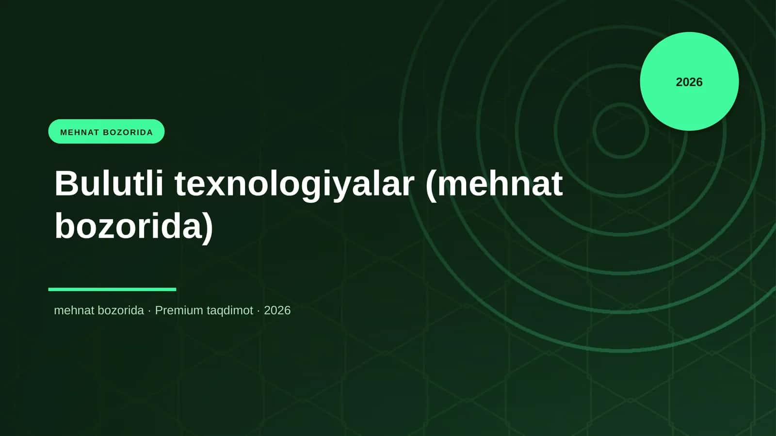 Bulutli texnologiyalar (mehnat bozorida)