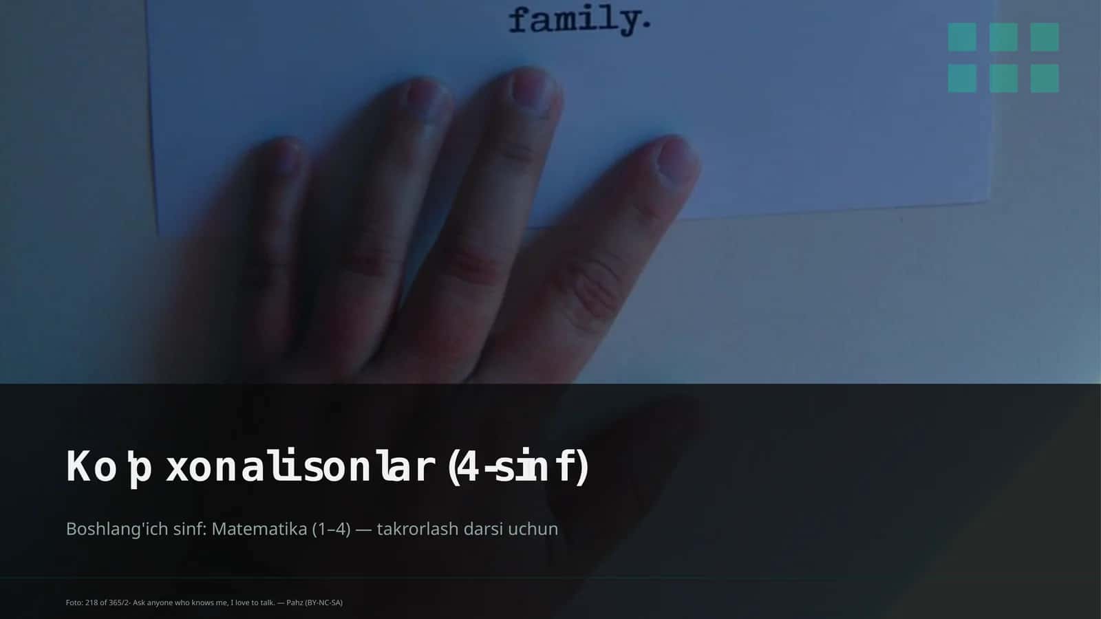 Ko'p xonali sonlar (4-sinf)