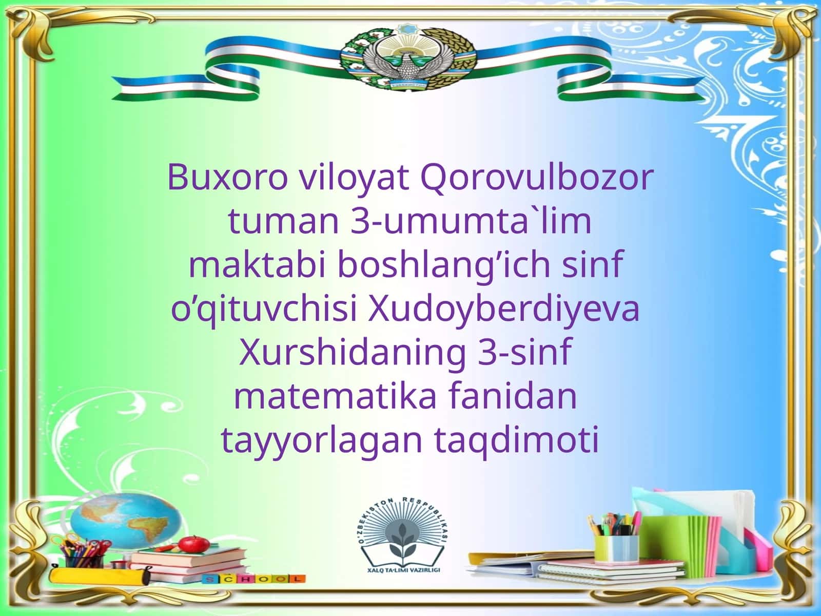 Matematika Fanidan Taqdimot