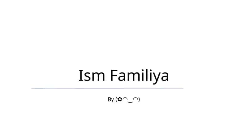 Ism Familiya