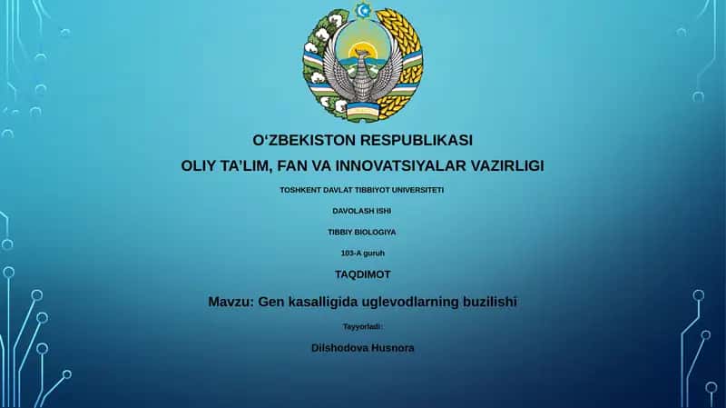 Gen kasalligida uglevodlarning buzilishi